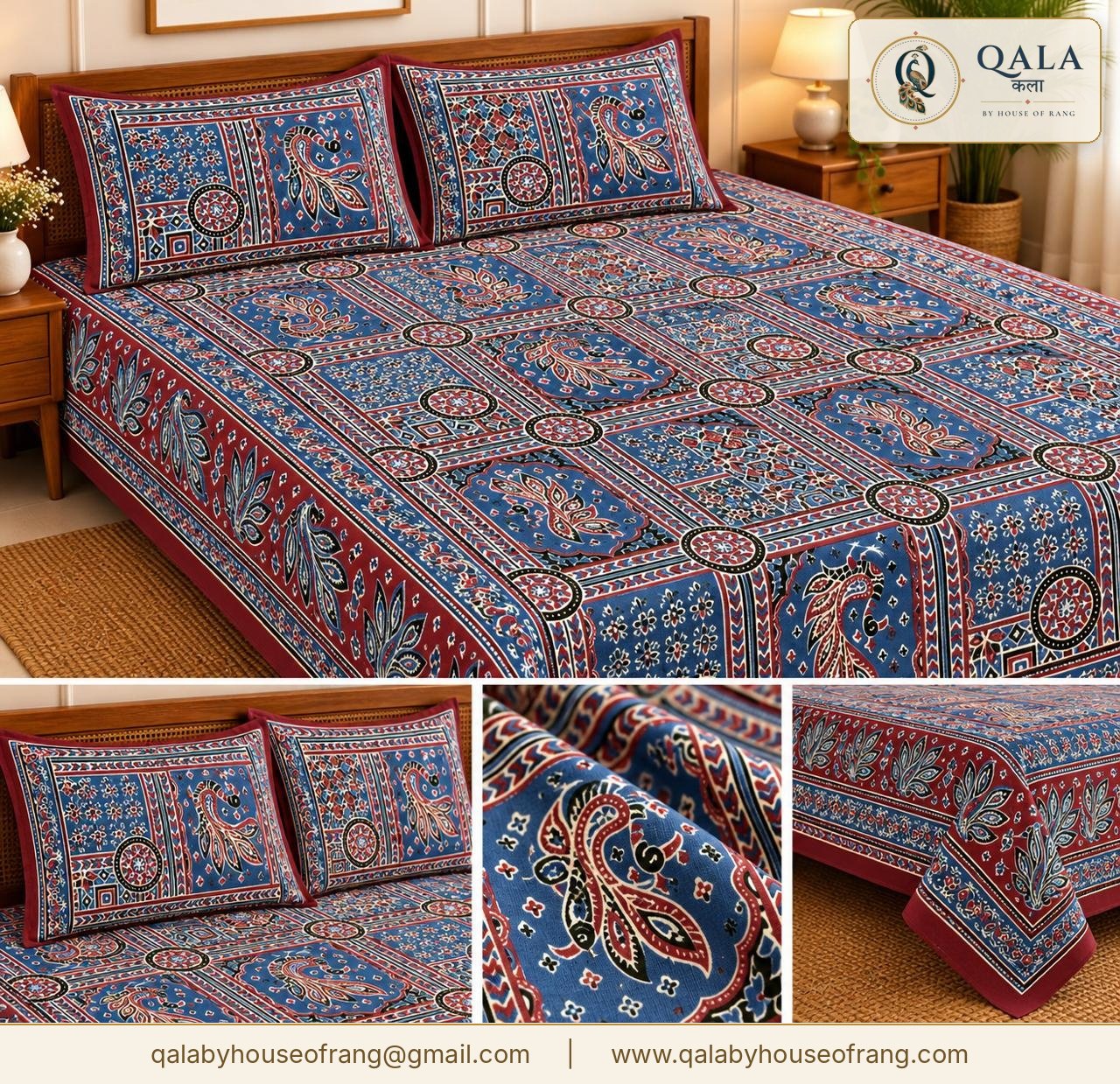 Ajarak Bedsheet Blue Bird