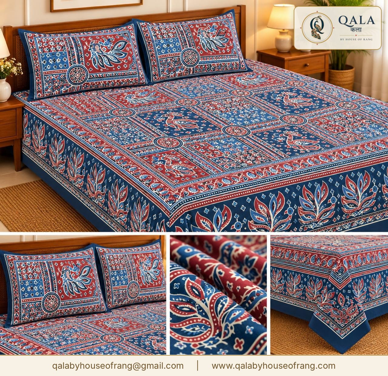 Ajarak Bedsheet Red Bird