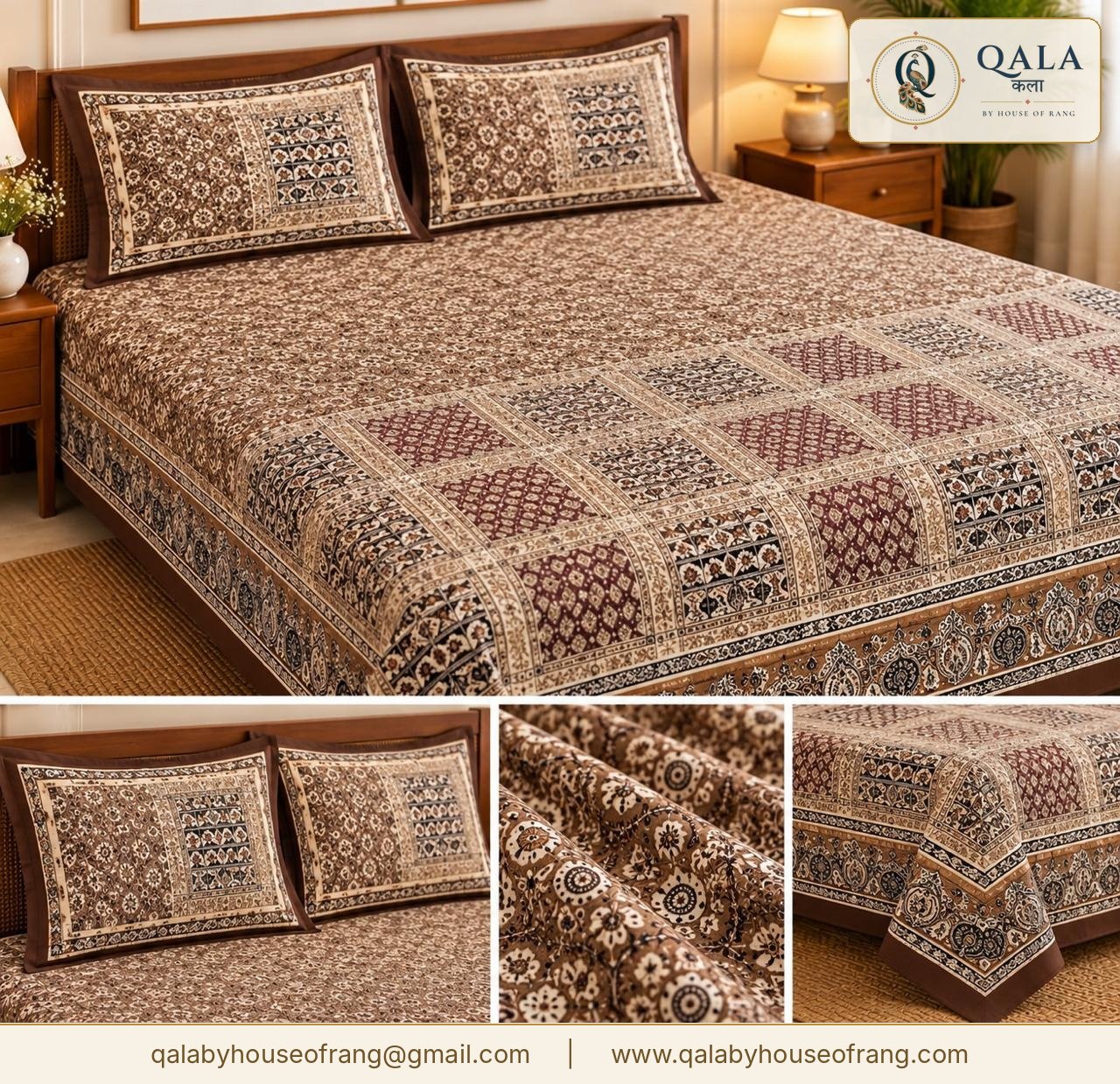 Batik Bedsheet Brown Patchwork