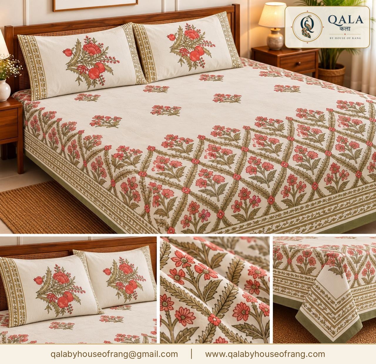 Heritage Bedsheet Red Jaal
