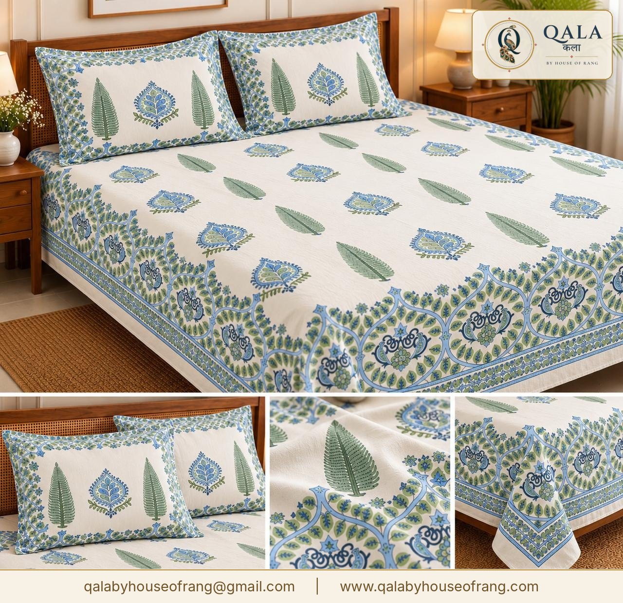 Urbana Double Bedsheet Blue Tree