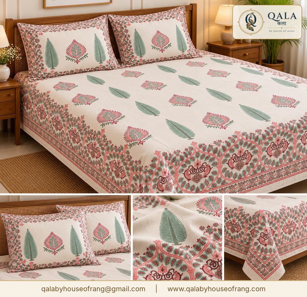 Urbana Double Bedsheet Pink Tree