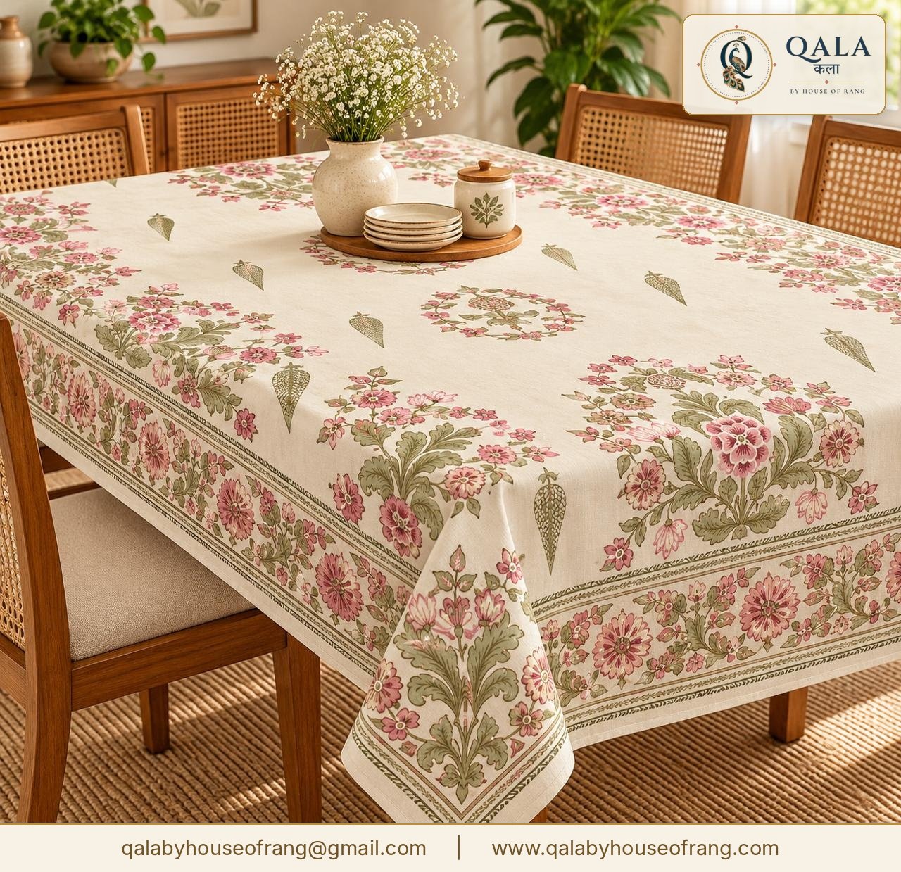 Block Print Dining Table Cover